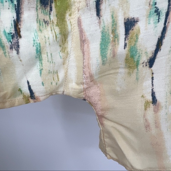 Lovestitch Floral Cold Shoulder Keyhole V-Neckline Multicolor Scarf Blouse - Picture 4 of 11